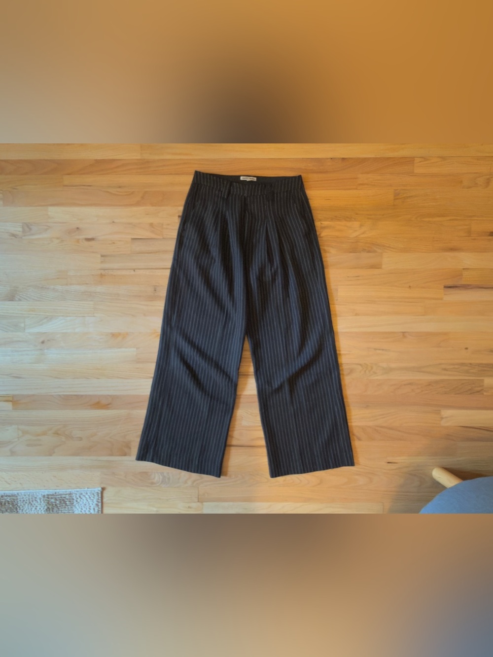 Jaded London Black Pinstripe Wide-Leg Dress Trousers